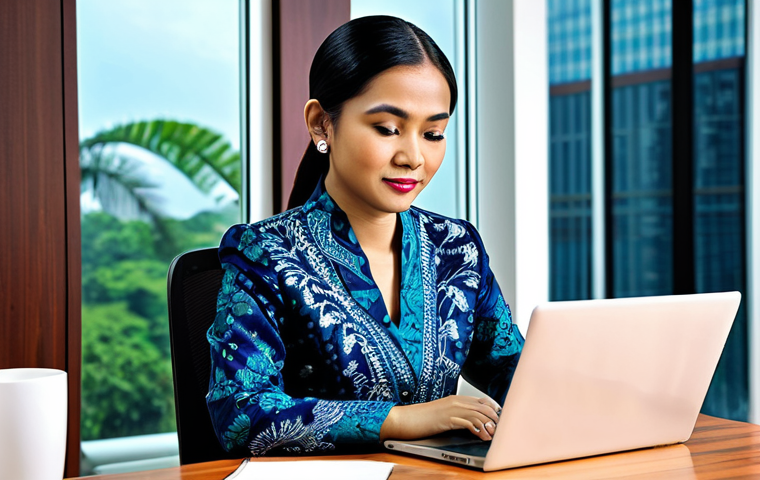 몰디브 한식당 - Modern Malaysian Businesswoman**
"A professional Malaysian businesswoman in a modest batik kebaya, ...