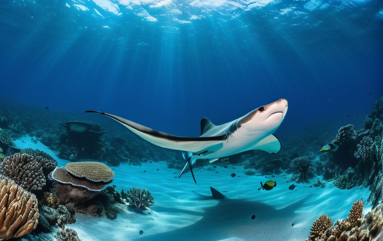 몰디브 스쿠버 자격증 - **"A diver, wearing a modest, full-body wetsuit, floats effortlessly in the incredibly clear, warm t...