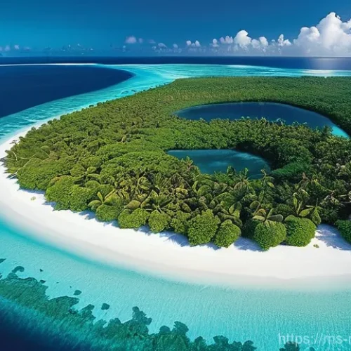 Home 1 몰디브 재생에너지 프로젝트 - **Prompt 1: Maldivian Paradise Under the Sun's Gaze**
"A breathtaking aerial view of a pristine ...