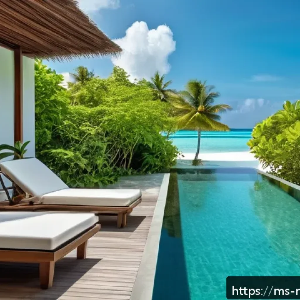 몰디브 가족 여행 일정 - A serene family-friendly private villa in Maldives featuring a spacious outdoor area with a private ...