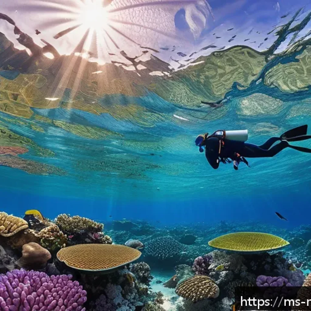 몰디브 유명 다큐멘터리 - A vibrant underwater scene showcasing the healthy coral reef ecosystem of the Maldives, filled with ...