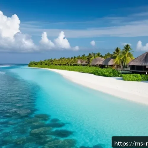 몰디브와 하와이 비교 - A breathtaking tropical island scene featuring the Maldives’ crystal-clear turquoise waters gently l...